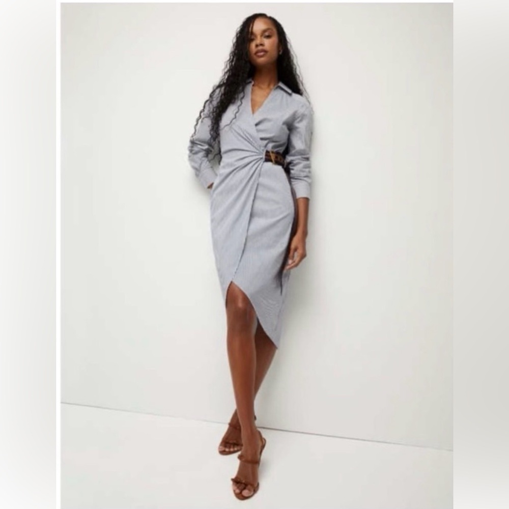 VERONICA BEARD Jacinda Striped Stretch Cotton Shirtdress